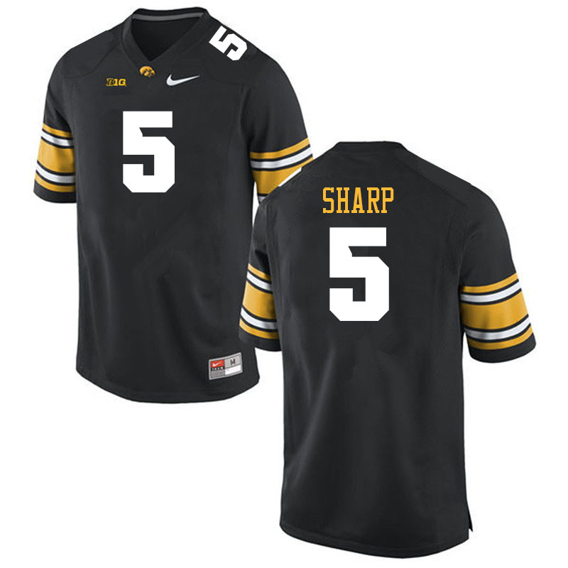 Men #5 Jack Sharp Iowa Hawkeyes College Football Jerseys Sale-Black